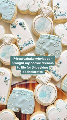 <p>Joey King Bridal/Instagram</p> Joey King had an interesting assortment of cookies at her bachelorette party.