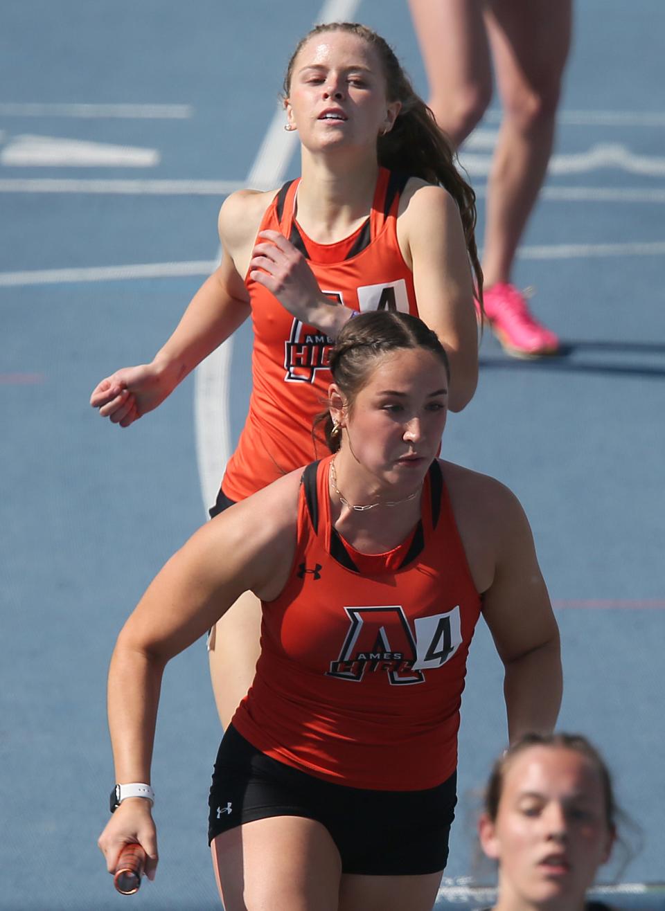 Ames junior Saylor Horras was an important part of the Little Cyclone girls track team's 4A state champion 4x400 relay team as a sophomore.