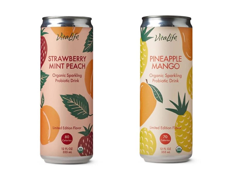 Aldi photos of flavored, probiotic seltzers in cans