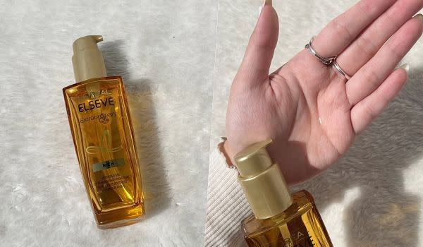 巴黎萊雅護髮流金安瓶 金緻護髮精油金色款 圖片來源:編輯拍攝
