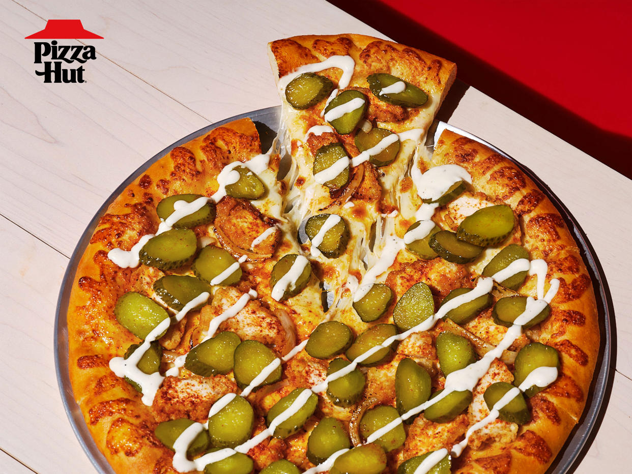 Pizza Hut's new Pickle Pizza. (Courtesy Pizza Hut)