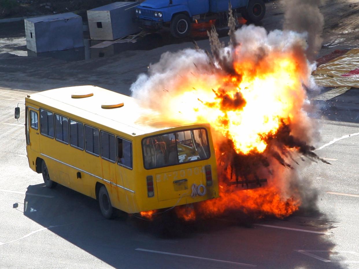 bus explosion drill china test