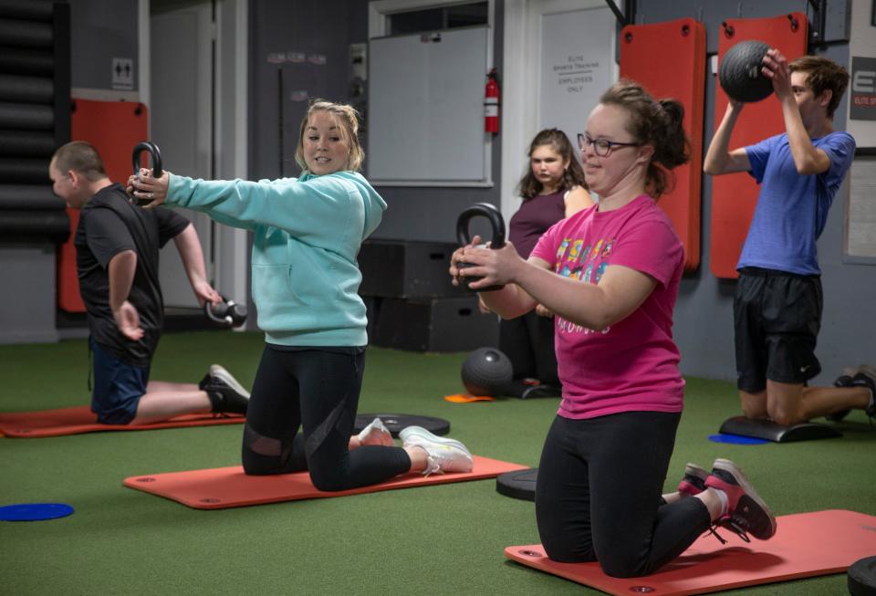 Owner Stacey Ritchie works out with Amanda O’Neil.  ZR Fit and Wellness is a two-year-old gym in Red Bank that specializes in adaptive and inclusive fitness for individuals with disabilities.  Red Bank, NJThursday May 18, 2023