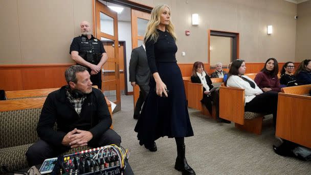 PHOTO: Actress Gwyneth Paltrow enters the courtroom for her trial on March 24, 2023, in Park City, Utah. (Pool/Getty Images)