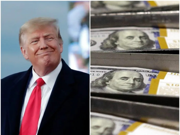 Former President Donald Trump smiles as he speaks at a rally in Selma, NC, on April 9, 2022, left. The New York Times reports that NY AG Letitia James has rejected at least one of Trump's offers to settle her looming lawsuit against the Trump Organization.