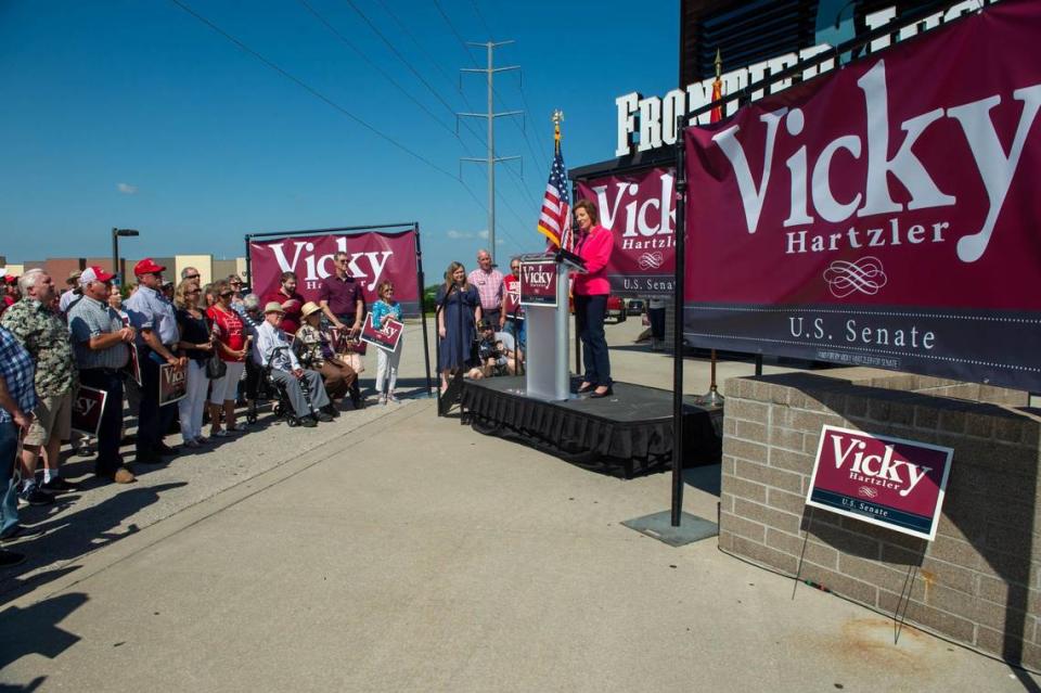 Missouri GOP Rep. Vicky Hartzler launched her campaign to run for Roy Blunt’s U.S. Senate seat on Thursday, June 10, 2021, at Frontier Justice in Lee’s Summit. Hartzler currently represents Missouri’s 4th Congressional district.