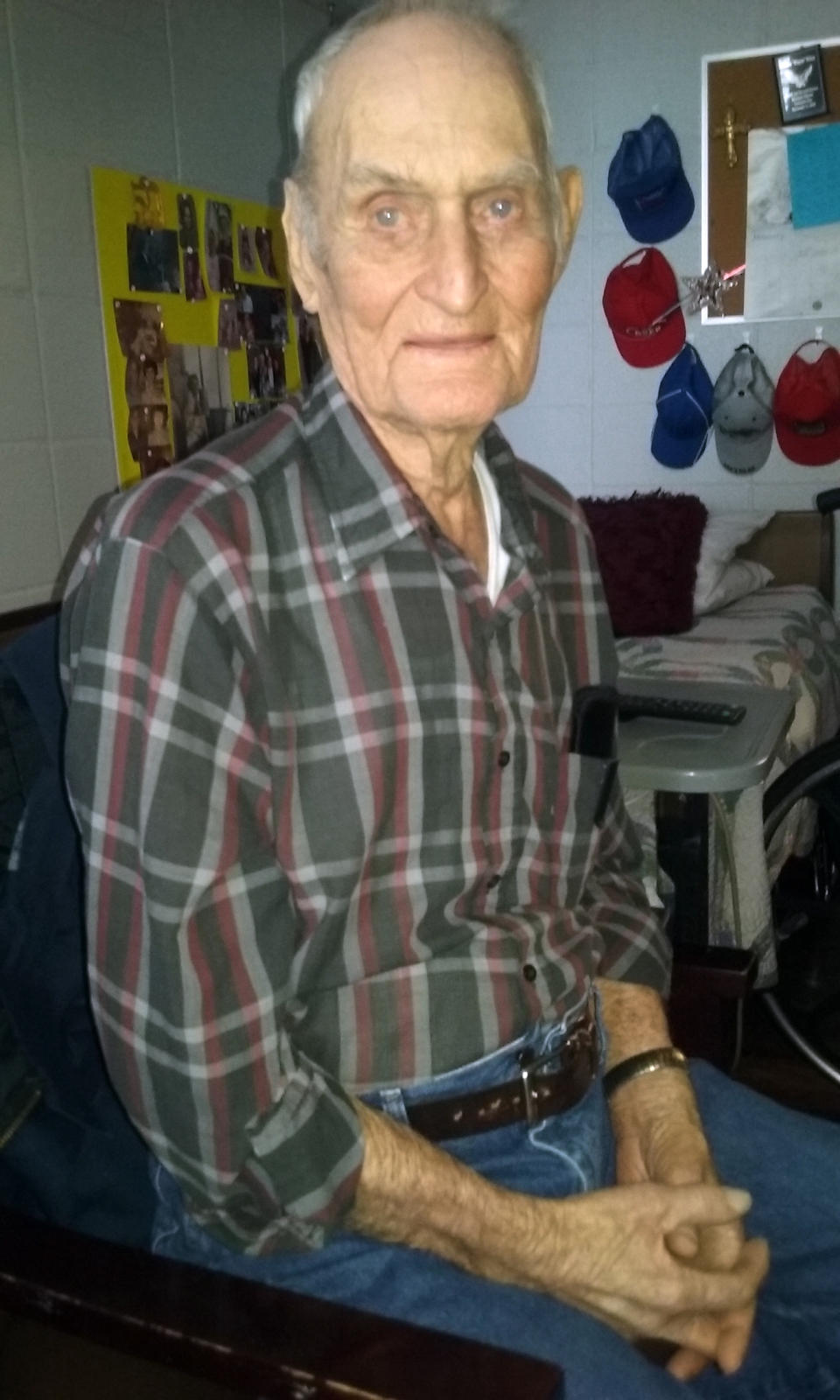 This undated photo provided by Kristie Carmichael and taken by Jimmie Hembrey shows Golden Wes Hembrey. Golden Wes Hembrey, 94, died when a tornado destroyed the nursing home in which he lived in Monette, Arkansas. (Jimmie Hembrey/Courtesy of Kristie Carmichael via AP)