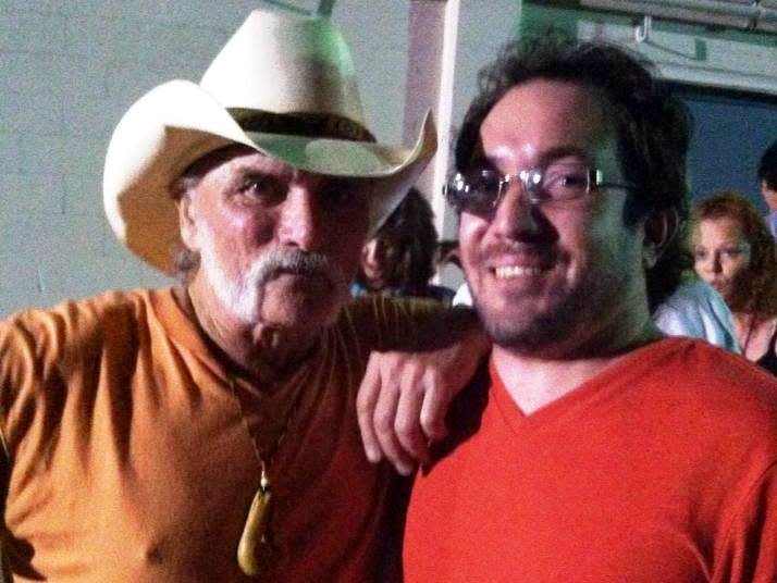 Dickey Betts, left, and Wade Tatangelo backstage at Robarts Arena in Sarasota in the mid-2010s.