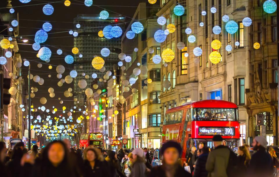 Christmas lights on Oxford Street before the pandemic (Getty Images)