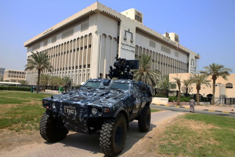 A Kuwaiti special forces vehicle pictured outside the constitutional court in Kuwait City on August 4, 2015