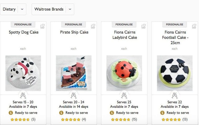 Food for thought: Waitrose's gender-specific birthday cakes triggered an online row - waitrose.com