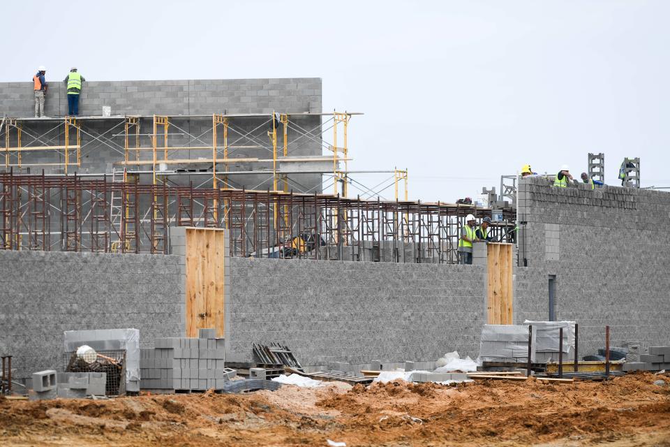 Construction on the newly announced Amazon Last Mile Delivery Facility located off of Highway 223 and Lager Lane is underway in Jackson, Tenn. on Thursday, March 7, 2024.