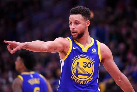 Jan 17, 2018; Chicago, IL, USA; Golden State Warriors guard Stephen Curry (30) reacts during the first half against the Chicago Bulls at the United Center. Mandatory Credit: Mike DiNovo-USA TODAY Sports