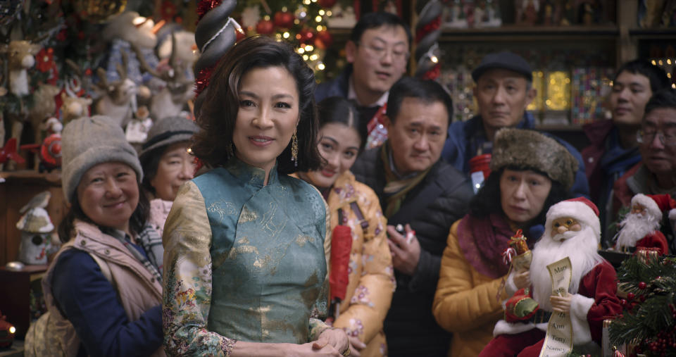 Michelle Yeoh as Santa in Last Christmas, directed by Paul Feig.