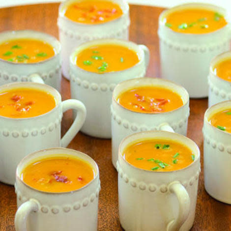 Sweet Potato Soup with Prosciutto Crisps