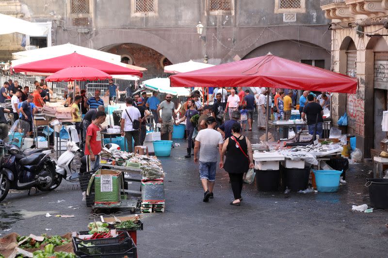 A general view shows the city of Catania in eastern Sicily ahead of Italian general election