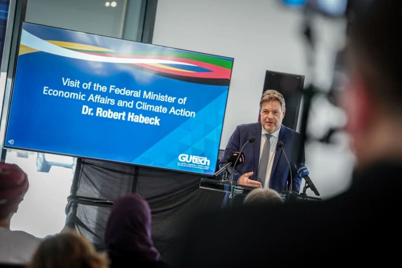 German Vice-Chancellor and Minister for Economic Affairs and Climate Protection Robert Habeck, speaks at GUtech University, during an official visit to Oman. Kay Nietfeld/dpa