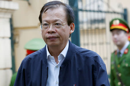 PetroVietnam's former chairman Phung Dinh Thuc walks out of a court for lunch, in Hanoi, Vietnam January 8, 2018. REUTERS/Kham