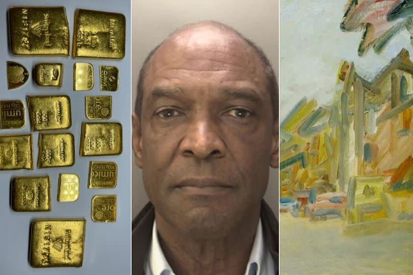 On the run: Lenn Mayhew-Lewis. Gold bars worth £400,000 and Frank Auerbach painting, which could fetch over £5m -Credit:NCA