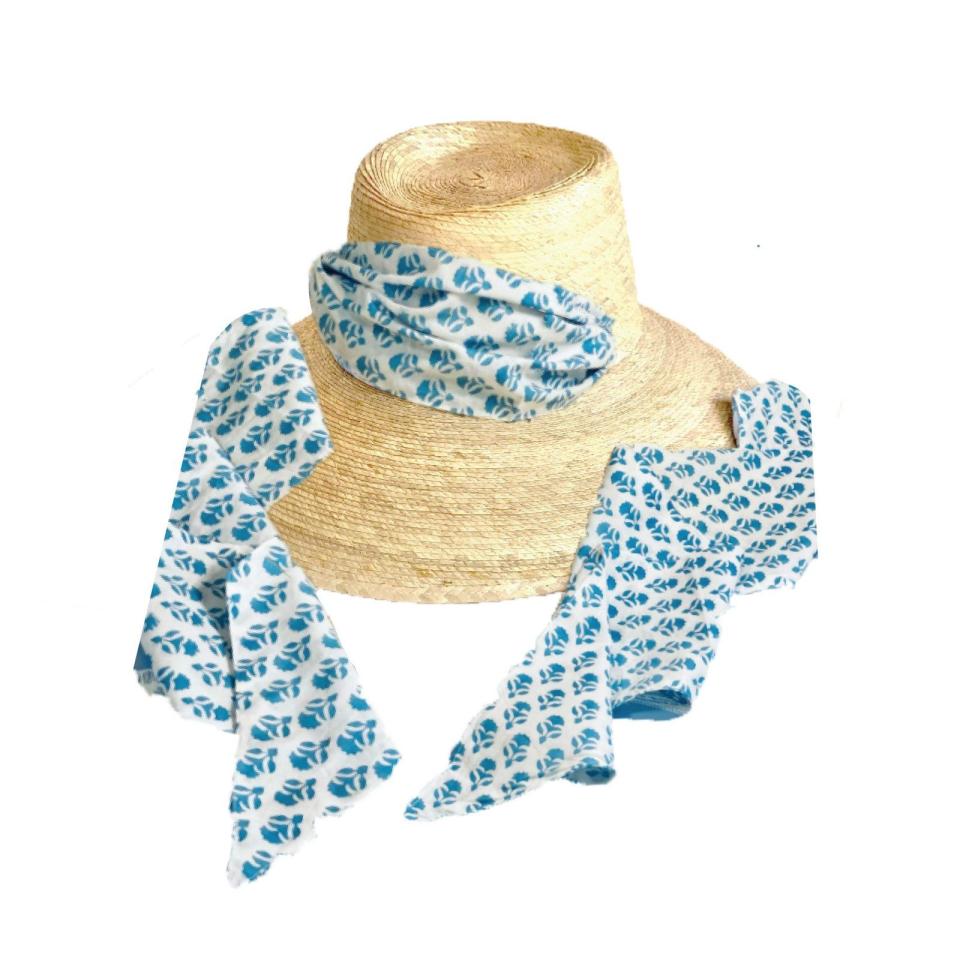 6) Society Social x Sarah Bray Bermuda Wildflower Sun Hat with Scarf