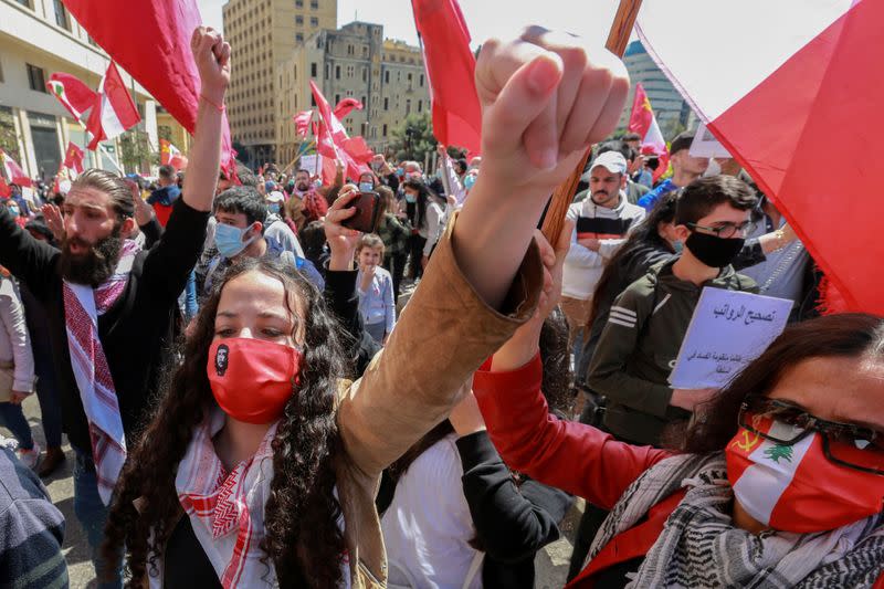 FILE PHOTO: Protest against mounting economic hardships in Beirut