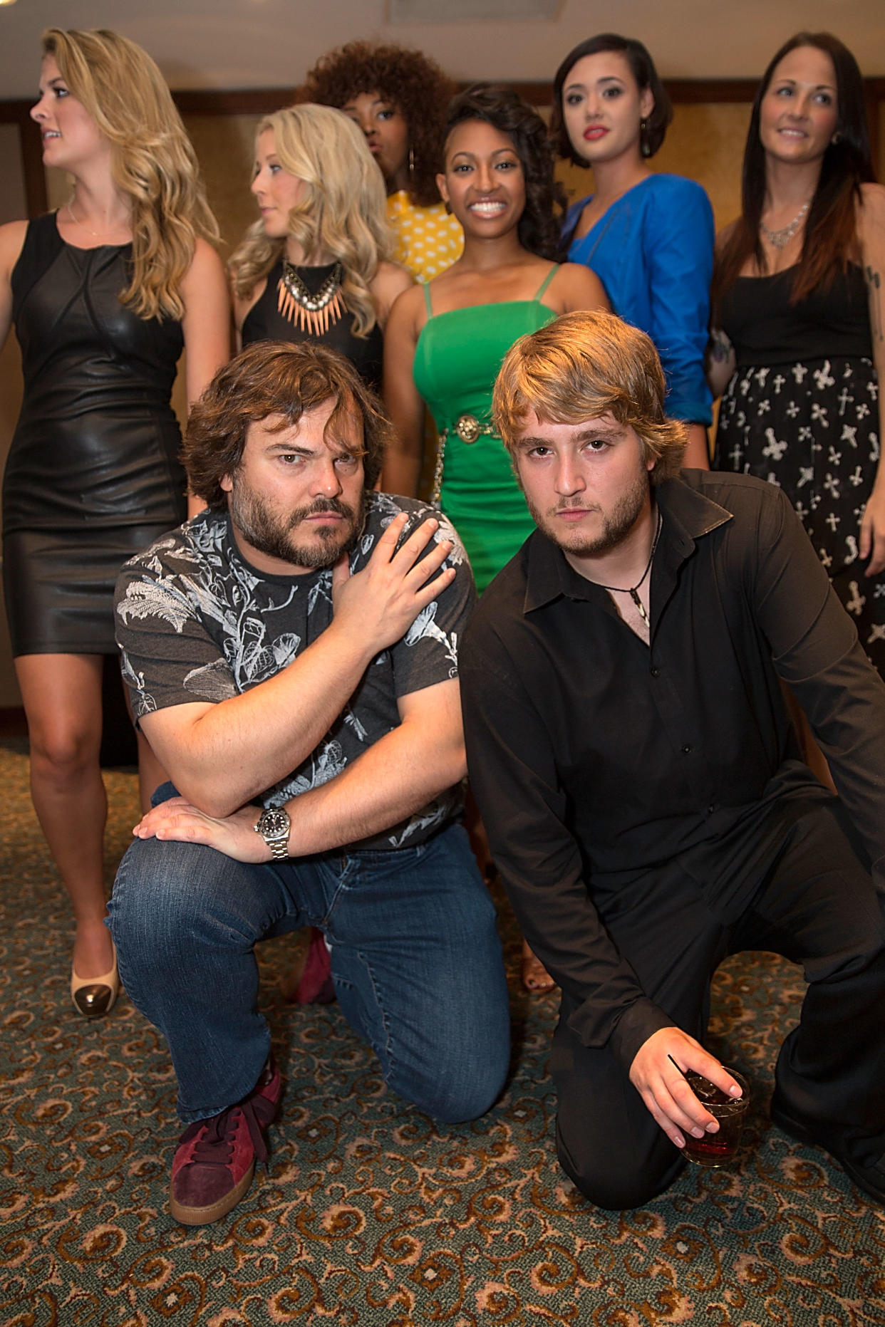 AUSTIN, TX - AUGUST 29:  Actor Jack Black and Kevin Alexander Clark attend the School Of Rock 10-Year cast reception at Omni Downtown on August 29, 2013 in Austin, Texas.  (Photo by Rick Kern/Getty Images)