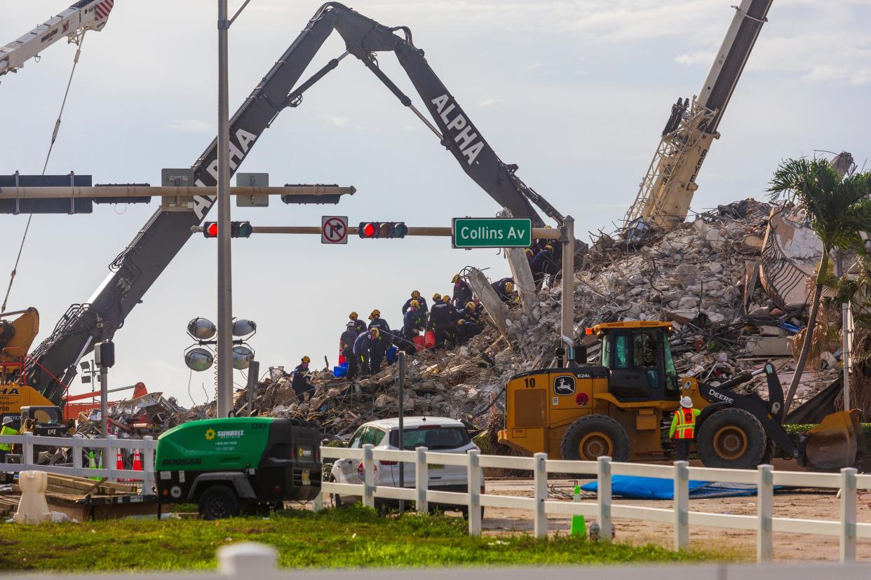 As three more bodies were recovered from the wreckage of Champlain Towers on Monday, rescue workers say there’s little hope of finding any survivors (Getty Images)