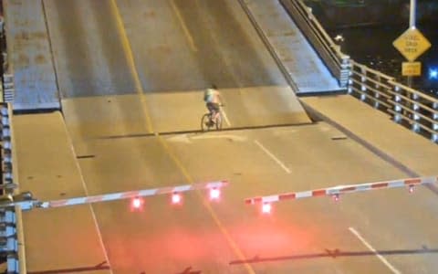 A 37-year-old cyclist narrowly escaped serious injury after ignoring warning signs - Credit: Wisconsin Transport Department