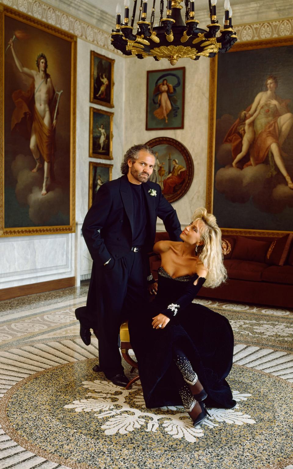 Gianni and Donatella at Villa Fontanella on Lake Como, 1998