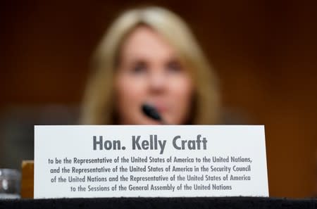 Kelly Craft testifies before a Senate Foreign Relations Committee hearing on her nomination to be U.S. ambassador to the United Nations in Washington