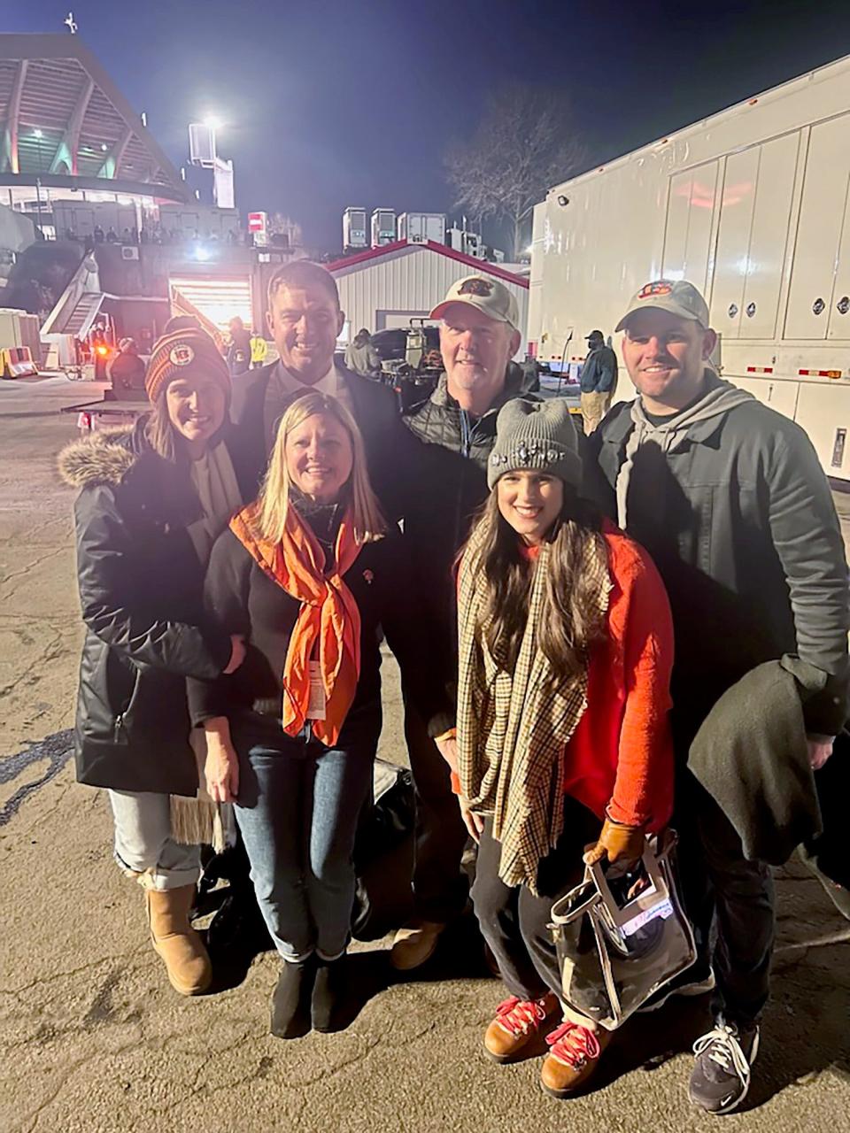 Cincinnati Bengals head coach and Norman native Zac Taylor, second from left, was joined in Kansas City on Jan. 30, 2022, by many family and friends. That included (from left to right) sister Quincy; mom, Julie; dad, Sherwood; sister-in-law, Brooklyn; and brother, Press.