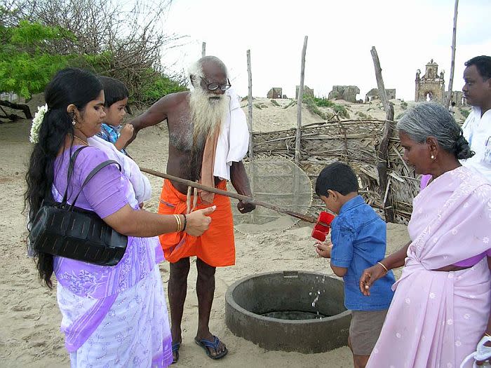 It is amazing that the well, which is just a few yards from the sea, supplies sweet drinking water.