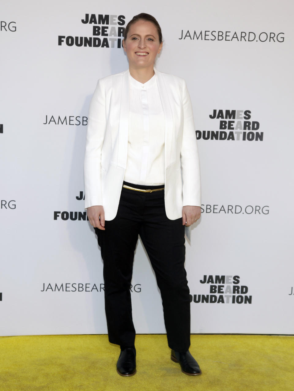 Restaurateur April Bloomfield attends the 2014 James Beard Foundation Awards on Monday, May 5, 2014, in New York. (Photo by Andy Kropa/Invision/AP)