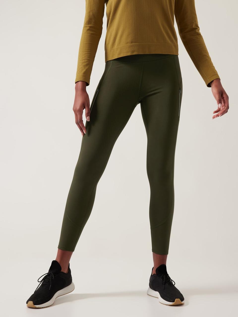 <p><strong>Athleta</strong></p><p>athleta.gap.com</p><p><strong>$109.00</strong></p><p><a href="https://go.redirectingat.com?id=74968X1596630&url=https%3A%2F%2Fathleta.gap.com%2Fbrowse%2Fproduct.do%3Fpid%3D985342&sref=https%3A%2F%2Fwww.goodhousekeeping.com%2Fclothing%2Fg28649051%2Ffleece-lined-leggings%2F" rel="nofollow noopener" target="_blank" data-ylk="slk:Shop Now;elm:context_link;itc:0;sec:content-canvas" class="link ">Shop Now</a></p><p>This tight from Athleta uses the brand's signature SuperSonic fabric, designed specifically for running, with a brushed interior. Testers with a variety of inseams tried this pair and were extremely impressed with how well it fit! One petite tester said she "was shocked that<strong> the length, hips <em>and</em> waist were all perfect fit for me — that's a rare occurrence</strong>!" After analysis, GH fiber scientists appreciated the fabrication of this pair with flat seams and convenient zippered pockets, but did note some shrinking after laundering. </p>