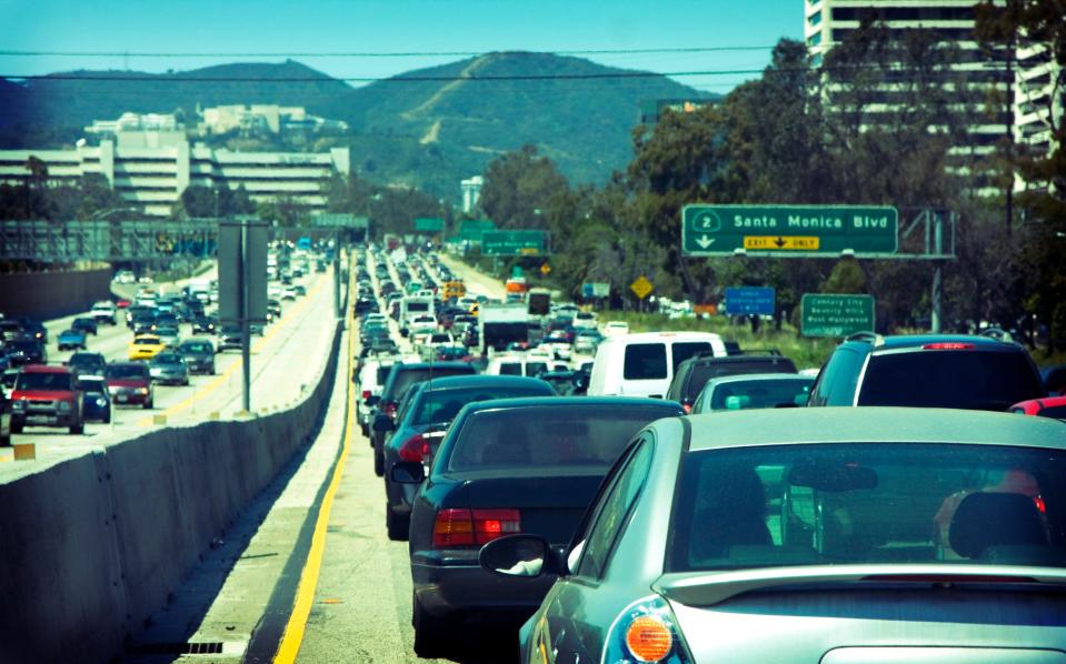 A freeway in LA with miles of traffic