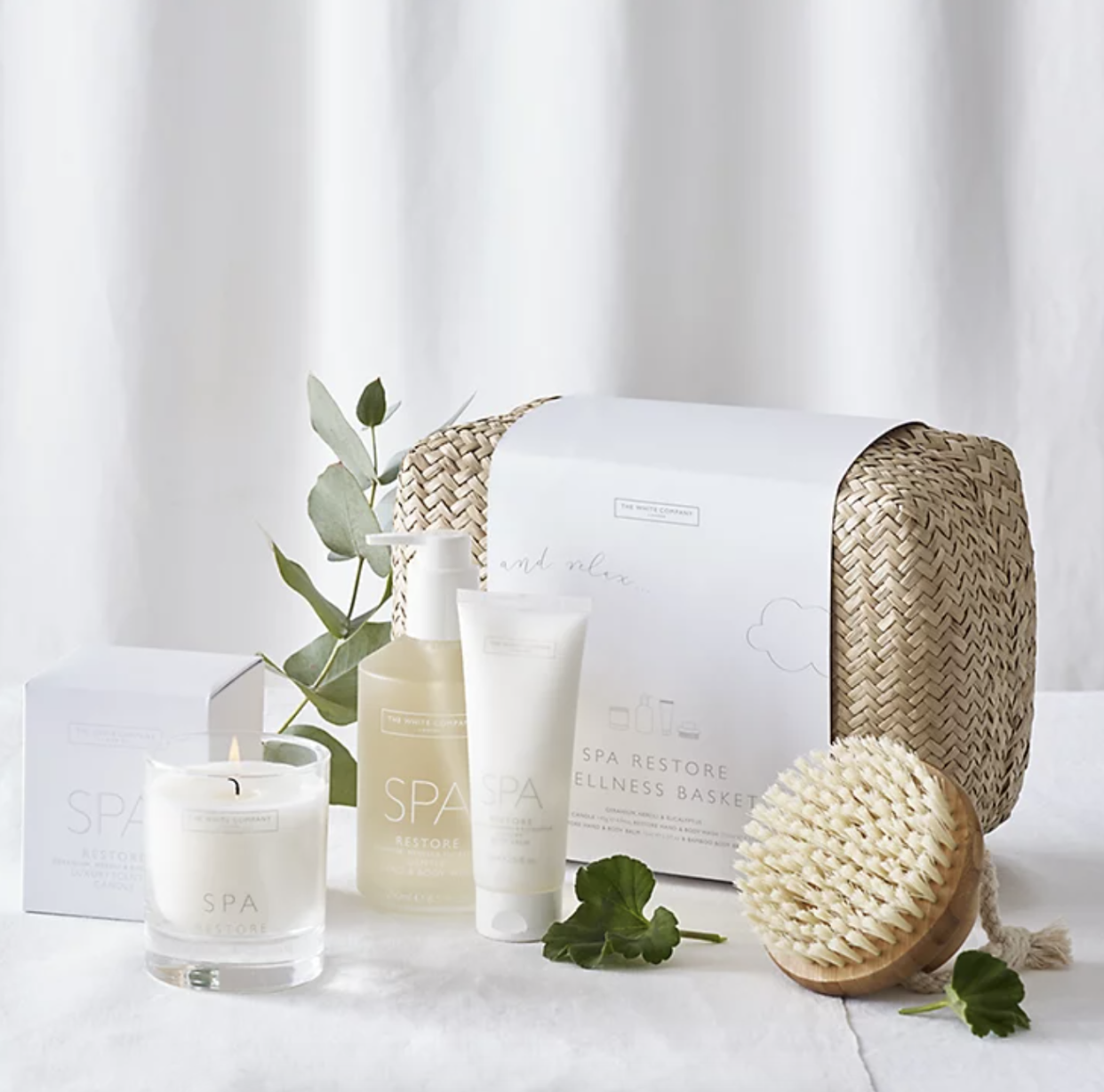 <p><a href="https://go.redirectingat.com?id=74968X1596630&url=https%3A%2F%2Fwww.thewhitecompany.com%2Fus%2FSpa-Restore-Wellness-Gift-Basket%2Fp%2FA07219%3Fswatch%3DNo%2BColourhttps%253A%252F%252Fwww.thewhitecompany.com%252Fus%252FSpa-Restore-Wellness-Gift-Basket%252Fp%252FA07219%253Fswatch%253DNo%2BColour&sref=https%3A%2F%2Fwww.housebeautiful.com%2Fshopping%2Fhome-accessories%2Fg39763891%2Fmothers-day-baskets%2F" rel="nofollow noopener" target="_blank" data-ylk="slk:Shop Now;elm:context_link;itc:0;sec:content-canvas" class="link rapid-noclick-resp">Shop Now</a></p><p>Spa Restore Wellness Gift Basket</p><p>$98.00</p>