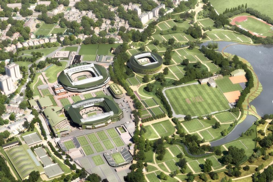 The expansion will add 38 new courts and a 23-acre public park on land once owned by a golf club (ALLIES AND MORRISON/AELTC)