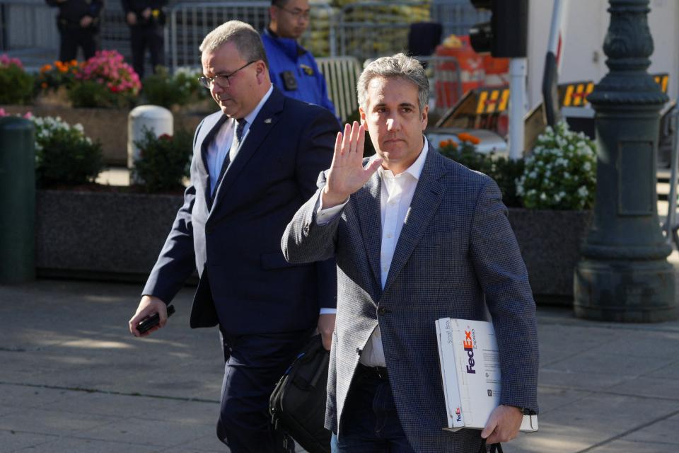 Former attorney for former President Donald, Michael Cohen, arrives the Trump Organization civil fraud trial, in New York State Supreme Court on 24 October 2023 (REUTERS)