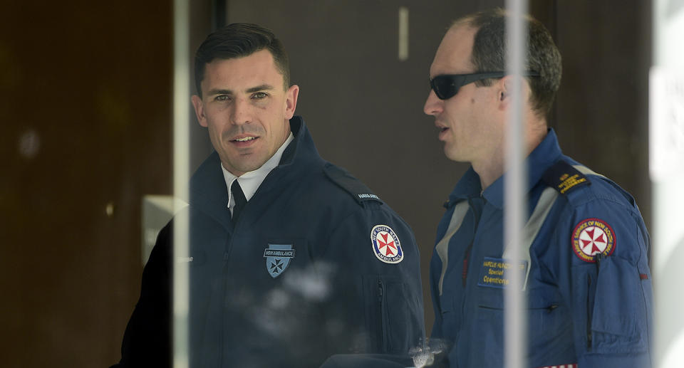 Paramedic Brae Pettiford (left) attends court. Source: AAP