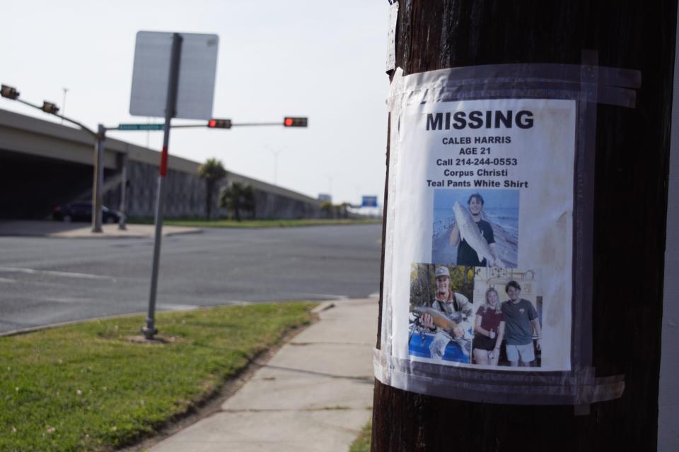 Family members posted flyers encouraging people to call to report information they have about Harris' disappearance.