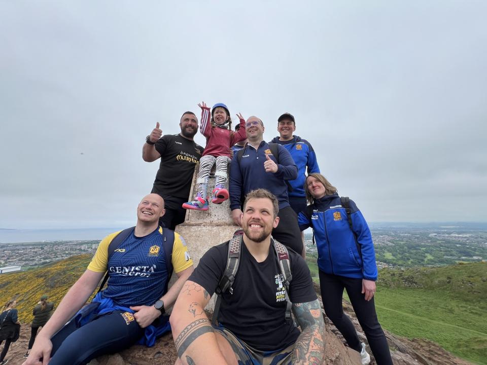 Oona was the ‘tallest person in Edinburgh’ when she reached the summit of Arthur’s Seat (Eleanor Thom/PA)