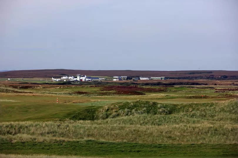 MACHRIE, SCOTLAND - AUGUST 31: The Machrie airport nestles behind the links at The Machrie Hotel and Golf Links on August 31, 2010 in Machrie, on the Island of Islay, Scotland.  (Photo by David Cannon/Getty Images)