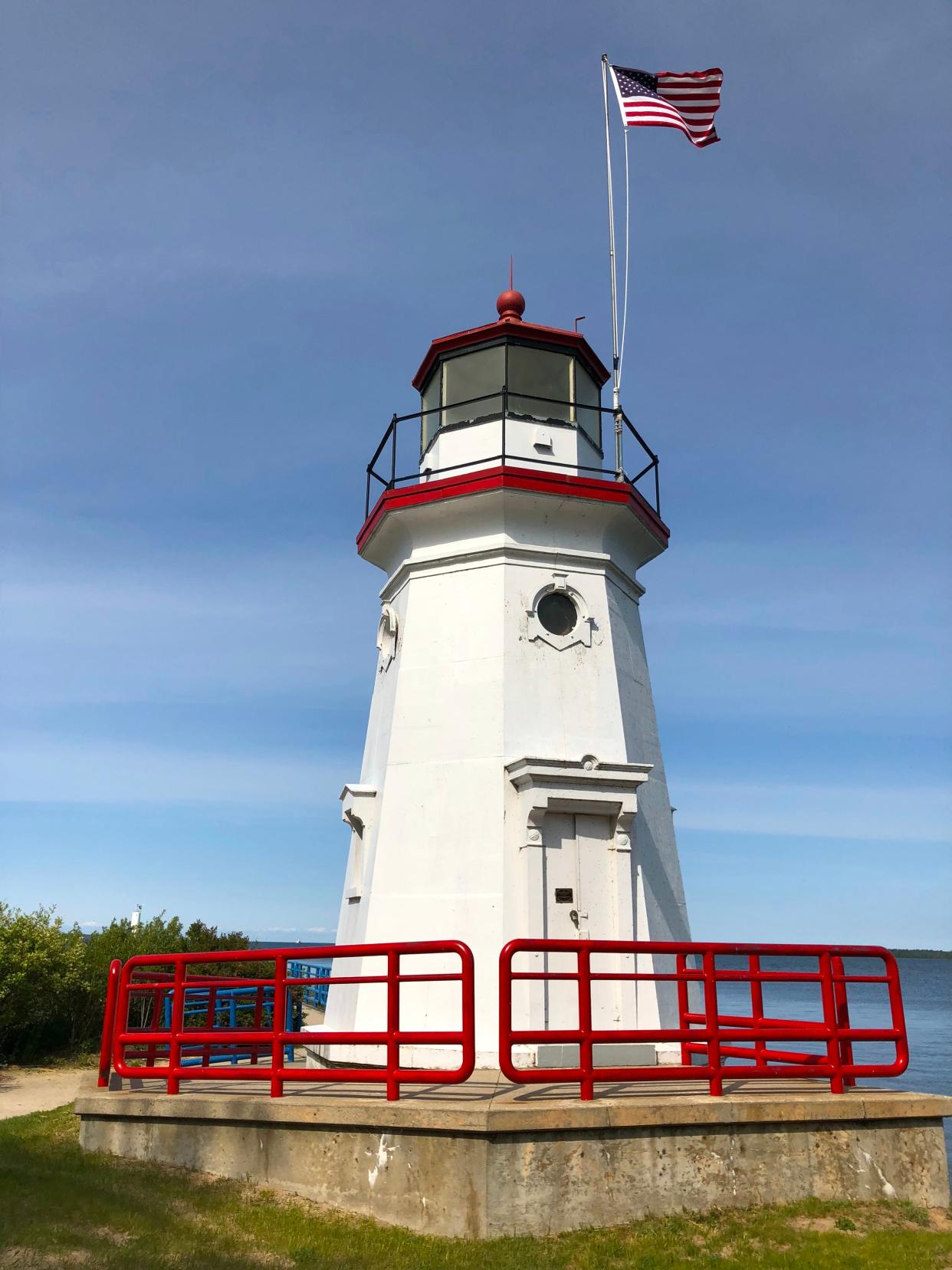 The Cheboygan Crib Lighthouse was built in 1884.