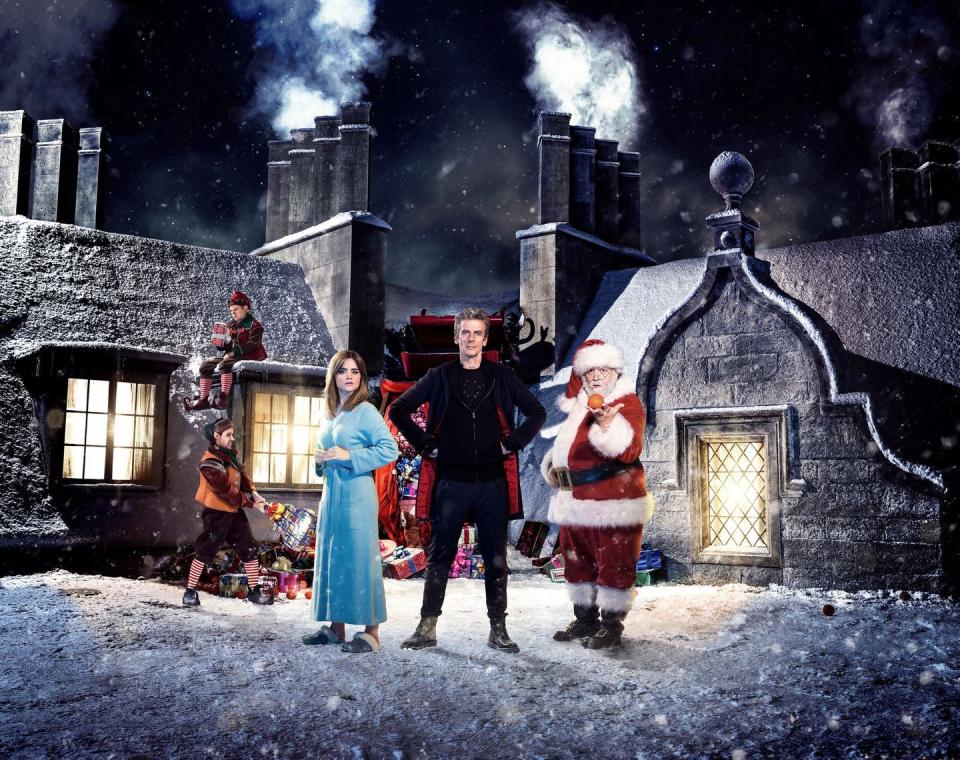 jenna coleman, peter capaldi, nick frost, doctor who christmas special last christmas