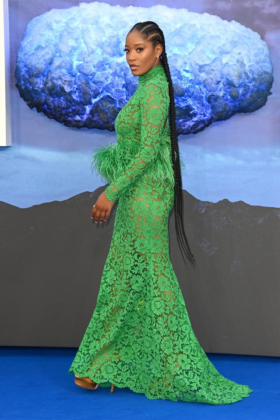 Keke Palmer attends the UK Premiere Of "NOPE" at the Odeon Luxe Leicester Square on July 28, 2022 in London, England.