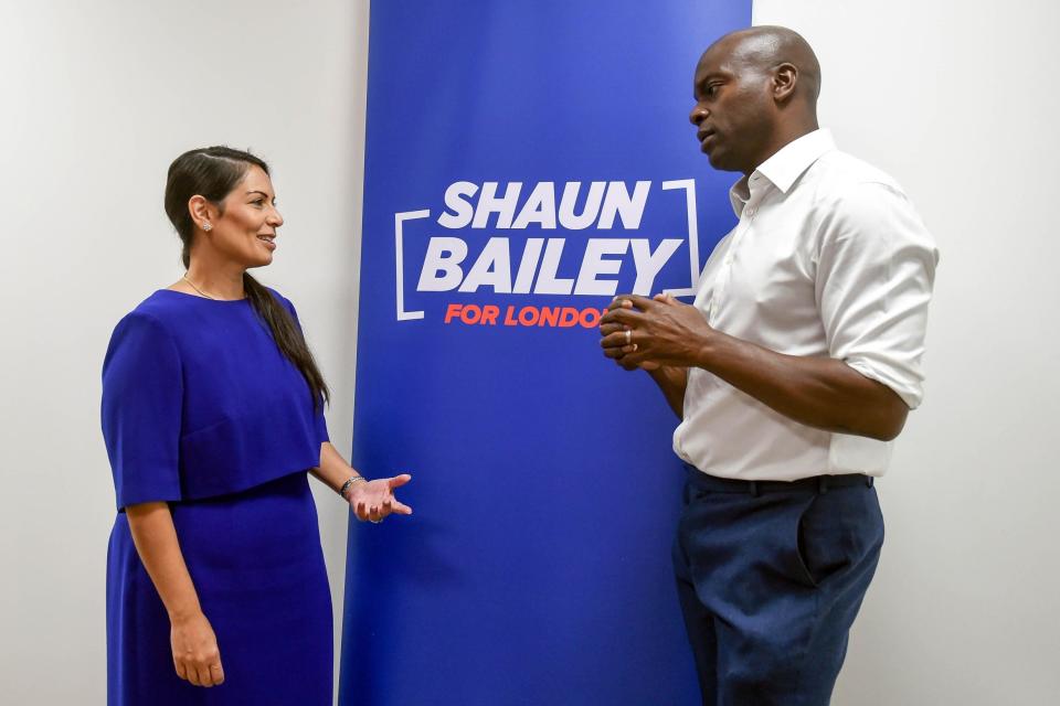 Mr Bailey with Home Secretary Priti Patel (Pete Maclaine/Parsons Media)