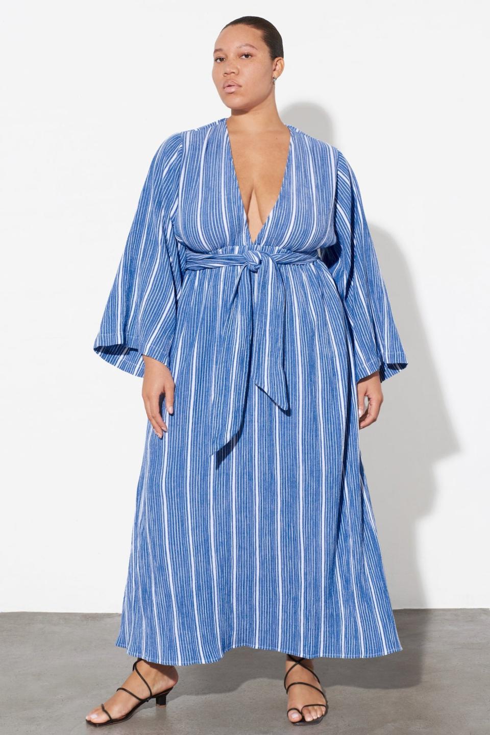 <p><a href="https://marahoffman.com/collections/extended-sizes-ready-to-wear/products/extended-blair-dress-jules-stripe" rel="nofollow noopener" target="_blank" data-ylk="slk:Shop Now;elm:context_link;itc:0;sec:content-canvas" class="link ">Shop Now</a></p><p>Extended Blair Dress</p><p>$340.00</p><p>marahoffman.com</p>