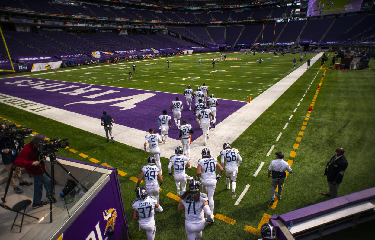 Titans players could have infected Vikings players while they played each other on Sunday. (Photo by Stephen Maturen/Getty Images)