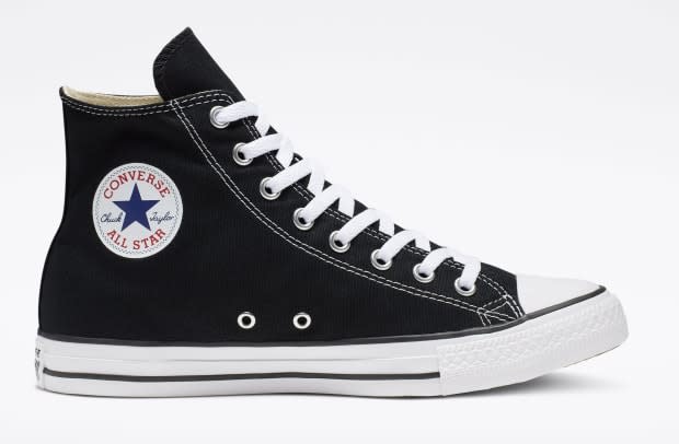<p><strong>Converse Chuck Taylor All Star High Top Shoe, $55, <a href="https://rstyle.me/+RNMtrtmYFkxC2dPvSM6Bhw" rel="nofollow noopener" target="_blank" data-ylk="slk:available here;elm:context_link;itc:0;sec:content-canvas" class="link ">available here</a>: </strong>I always thought that I was a white Converse girl and that black Converse were too edgy for my style. Oh, how we place so much of our personalities on our footwear. My beautiful friends purchased these for me for my birthday and that makes them all the more special. </p>