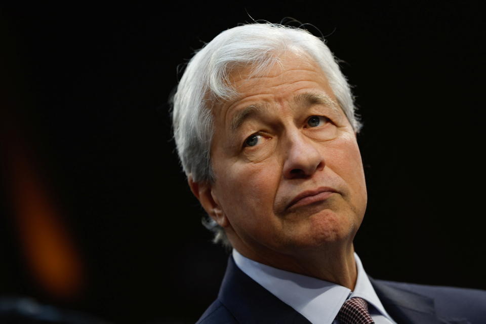 JPMorgan Chase CEO and Chairman Jamie Dimon speaks during a U.S. Senate Committee on Banking, Housing and Urban Affairs oversight hearing on Wall Street companies on Capitol Hill in Washington, U.S., December 6, 2023. REUTERS/Evelyn Hochstein